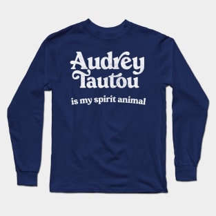 Audrey Tautou Is My Spirit Animal / Faded Style Retro Typography Design Long Sleeve T-Shirt
